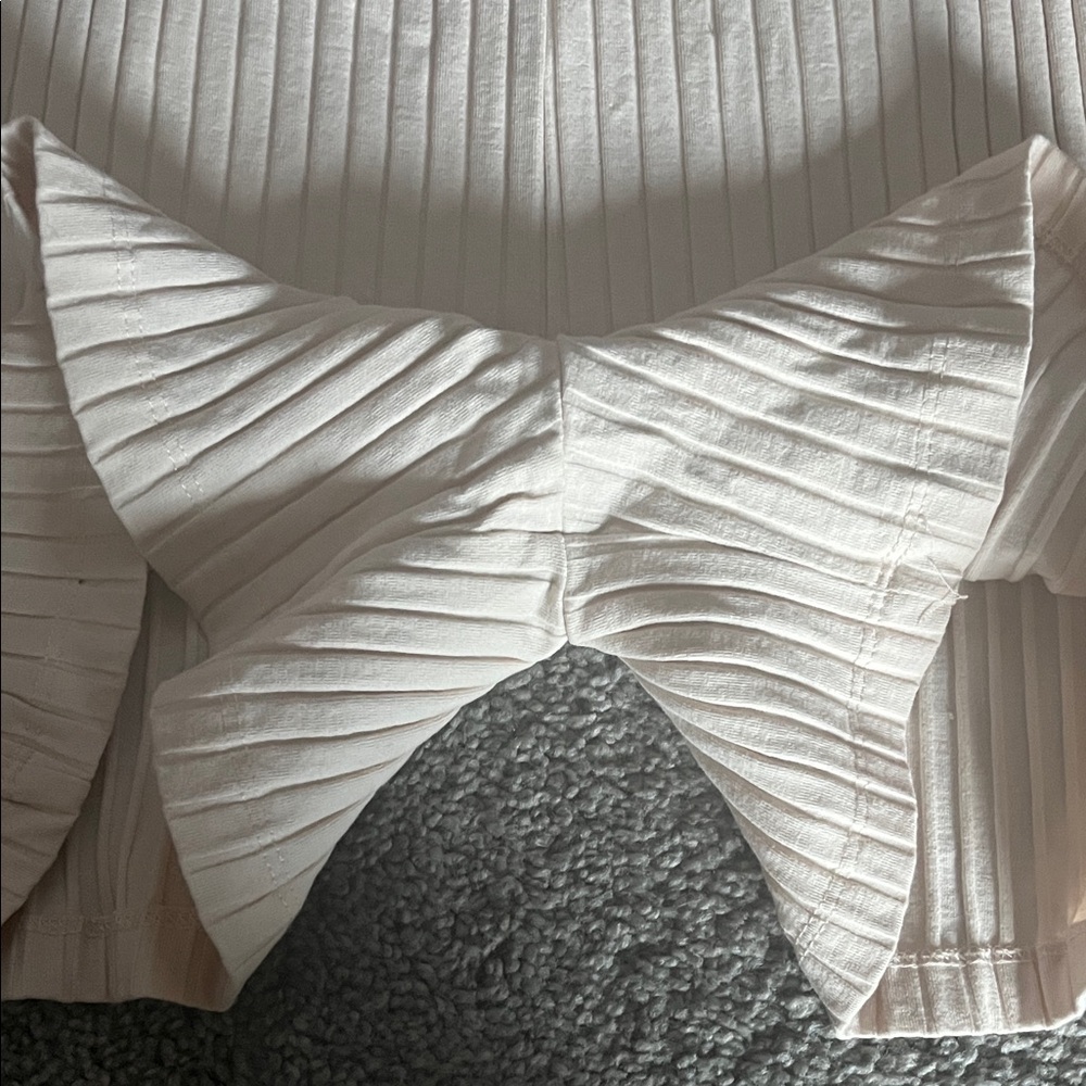 Zara Cream Ribbed Romper - Picture 4 of 4
